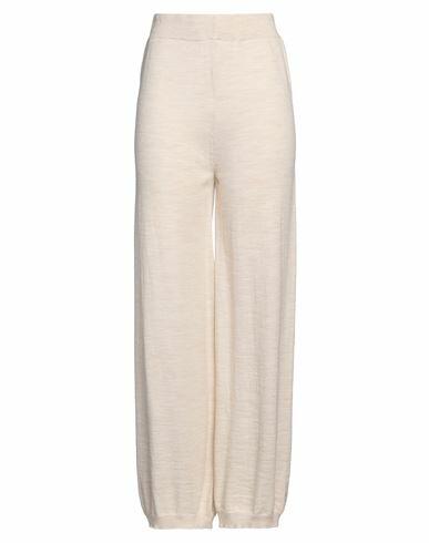 Haveone Woman Pants Beige Virgin Wool, Acrylic Cover