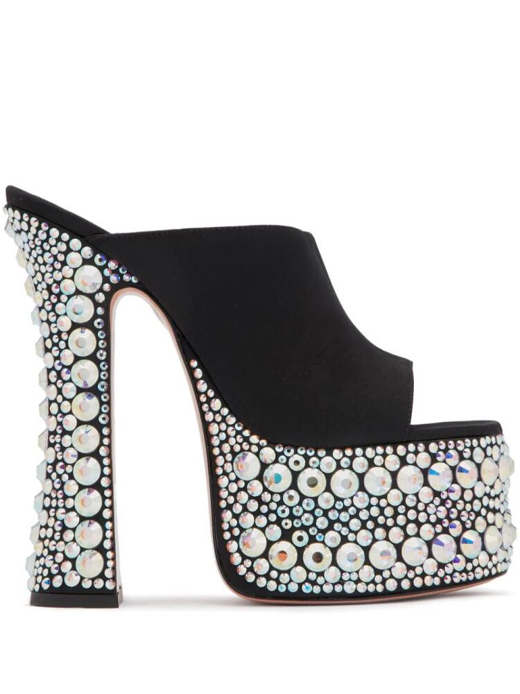 Pīferi Theodora 165mm crystal-embellished mules - Black Cover