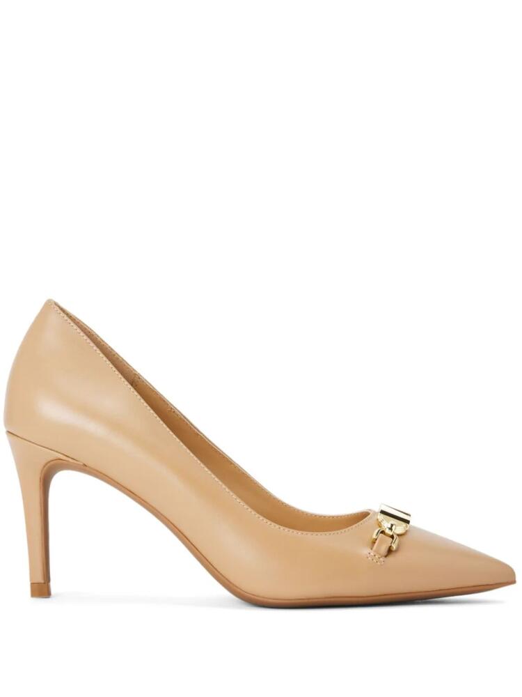 Michael Michael Kors 75mm appliqué-logo leather pumps - Neutrals Cover