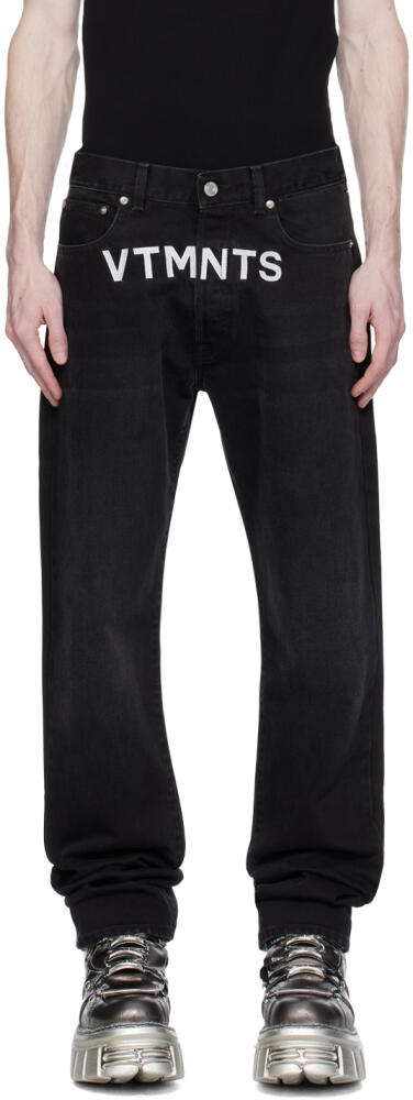 VTMNTS Black Embroidered Jeans Cover