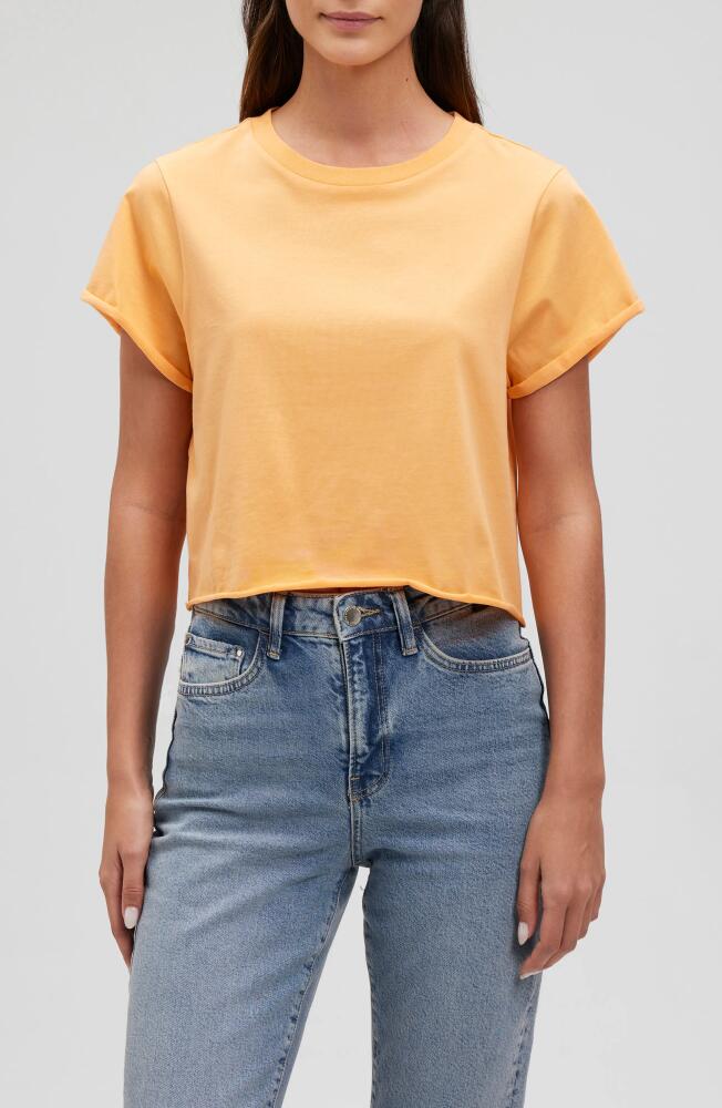 Mavi Jeans Oversize Raw Hem Crop T-Shirt in Papaya Cover