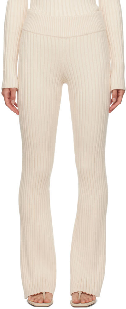 GUIZIO Off-White Thalia Rib Lounge Pants Cover