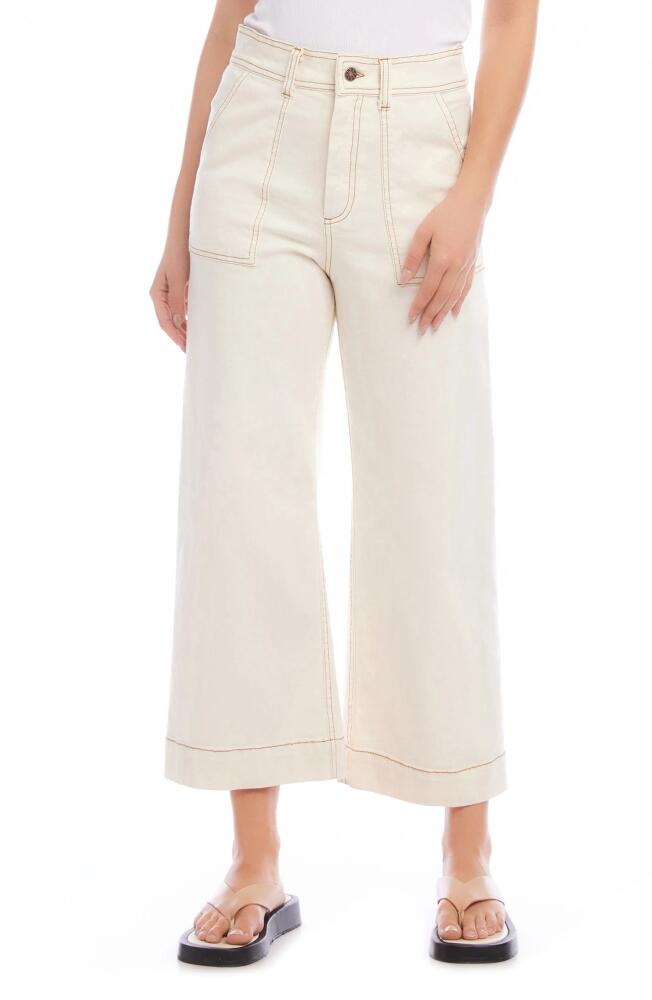 FIFTEEN TWENTY Rylee Cotton Twill Wide Leg Crop Pants in Natural Cover