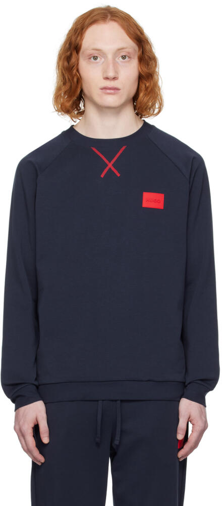 Hugo Navy Raglan Sweatshirt Cover