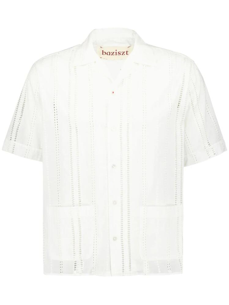 Baziszt Nessma openwork cotton shirt - Neutrals Cover