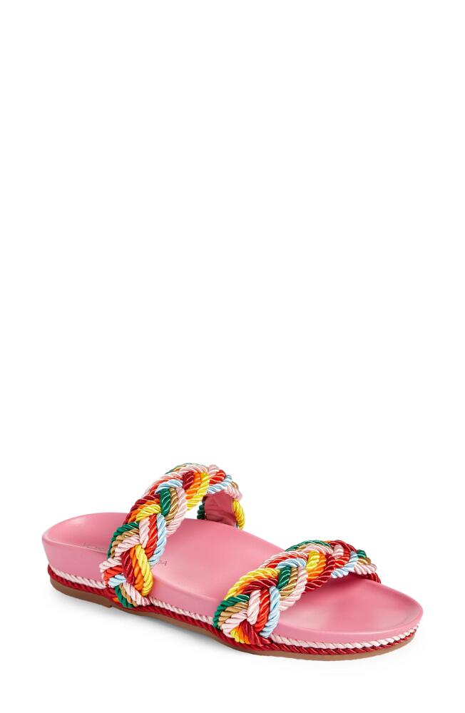 Yosi Samra Michelle Double Strap Slide Sandal in Pink Multi Cover