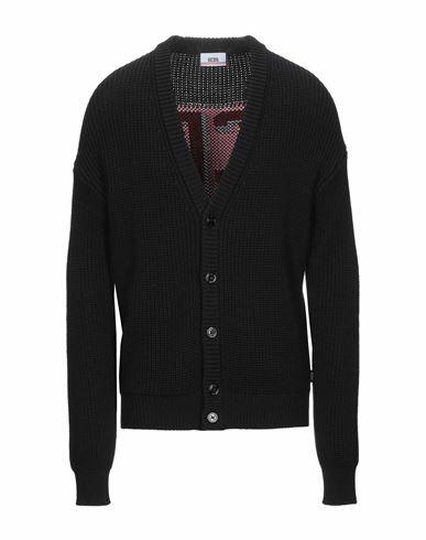 Gcds Man Cardigan Black Wool, Acrylic Cover