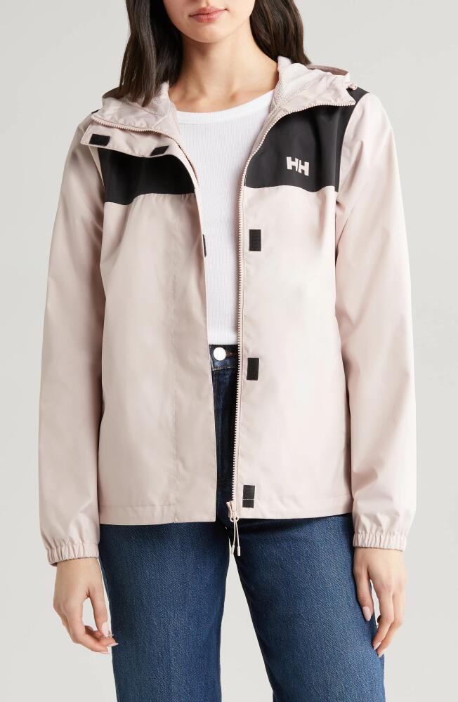 Helly Hansen Vancouver Hooded Rain Jacket in Pink Cloud Cover