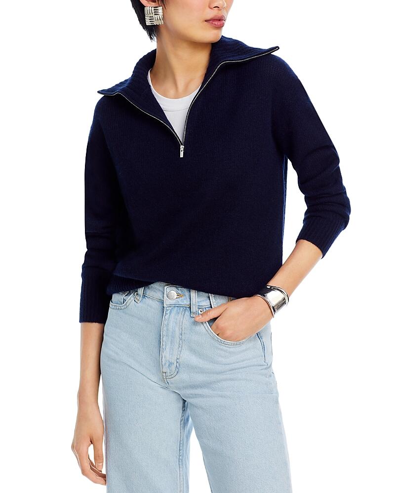 C by Bloomingdale's Cashmere Drop Shoulder Half Zip Cashmere Sweater - Exclusive Cover