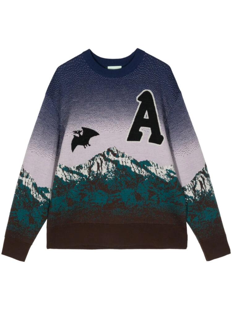 Aries Cave-They intarsia-knit jumper - Purple Cover