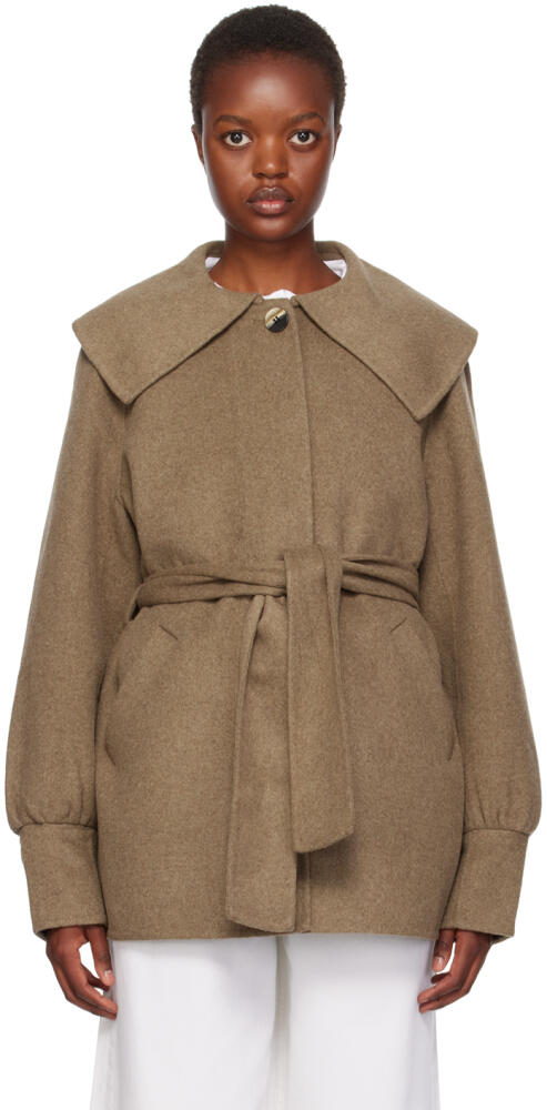 GANNI Brown Relaxed-Fit Coat Cover