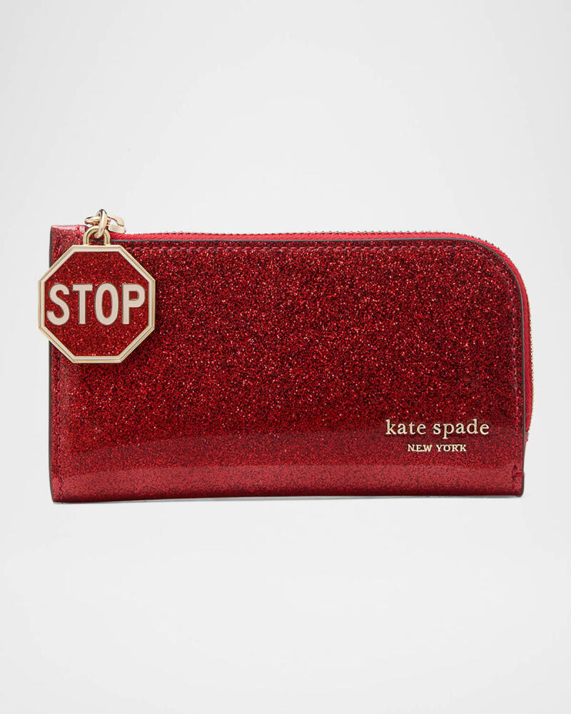 kate spade new york cars bifold glitter patent leather wallet Cover