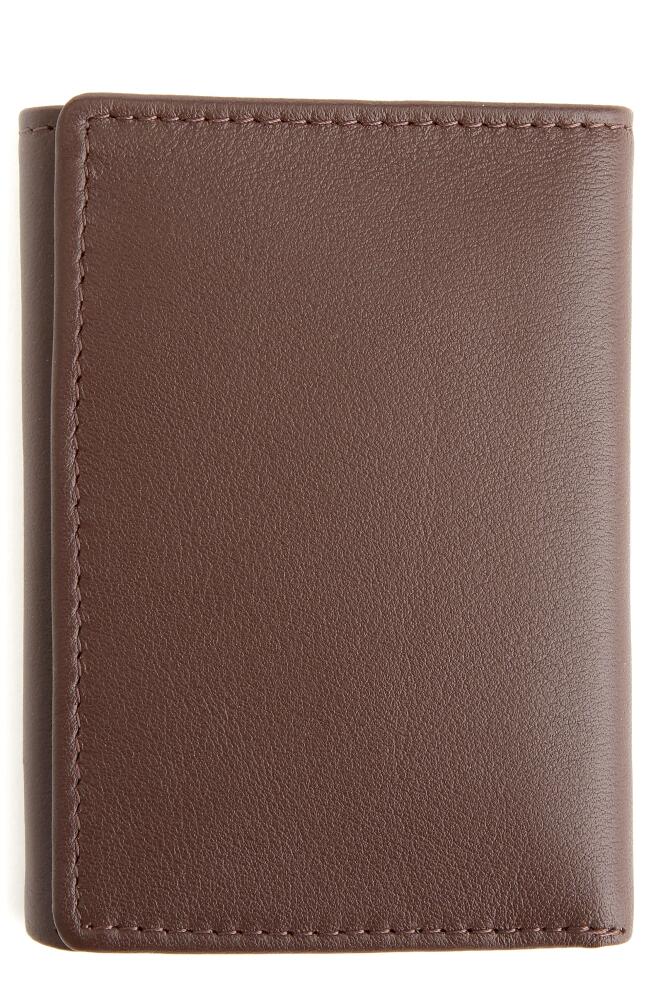 ROYCE New York Leather Trifold Wallet in Brown Cover