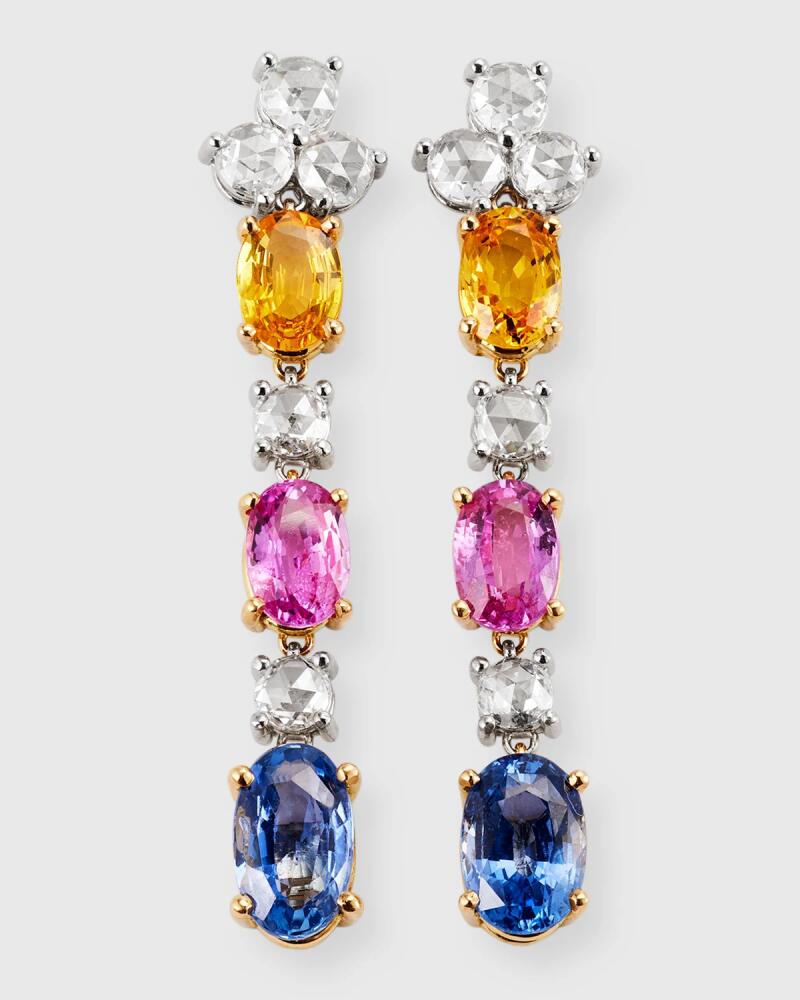 Andreoli Multicolor Sapphire Drop Earrings with Diamonds Cover