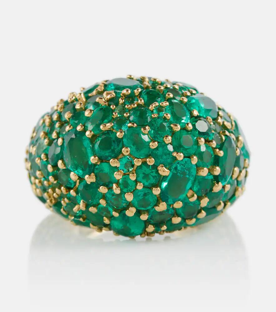 Octavia Elizabeth Green Earth Dome 18kt gold ring with emeralds Cover