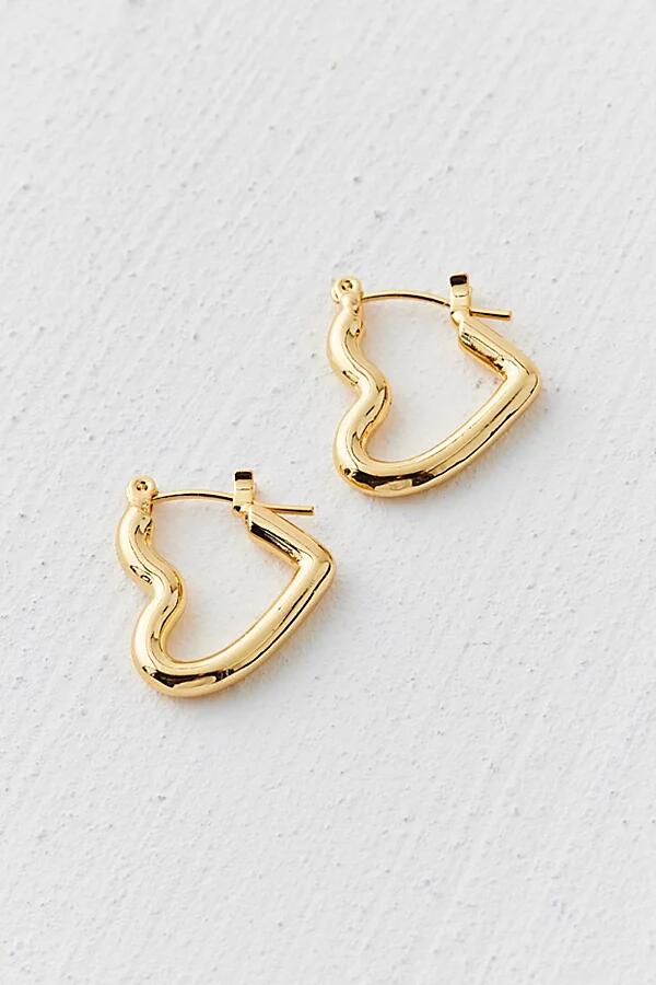 14k Gold Plated Heart Hoop Earring in Gold Cover