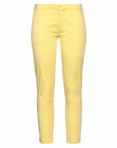 Barba Napoli Woman Pants Yellow Cotton, Elastane Cover