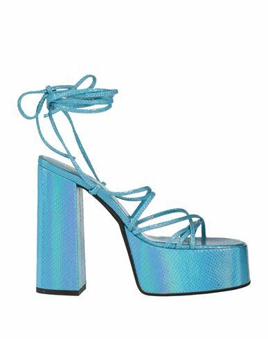 Giampaolo Viozzi Woman Sandals Azure Leather Cover