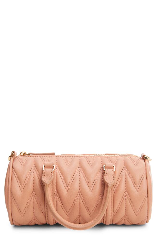 MANGO Quilted Double Handle Crossbody Bag in Pastel Pink Cover