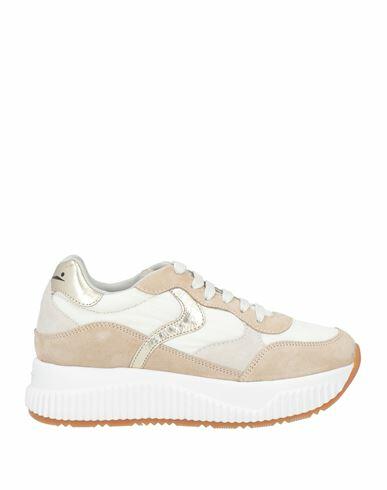 Voile Blanche Woman Sneakers Beige Goat skin, Textile fibers Cover