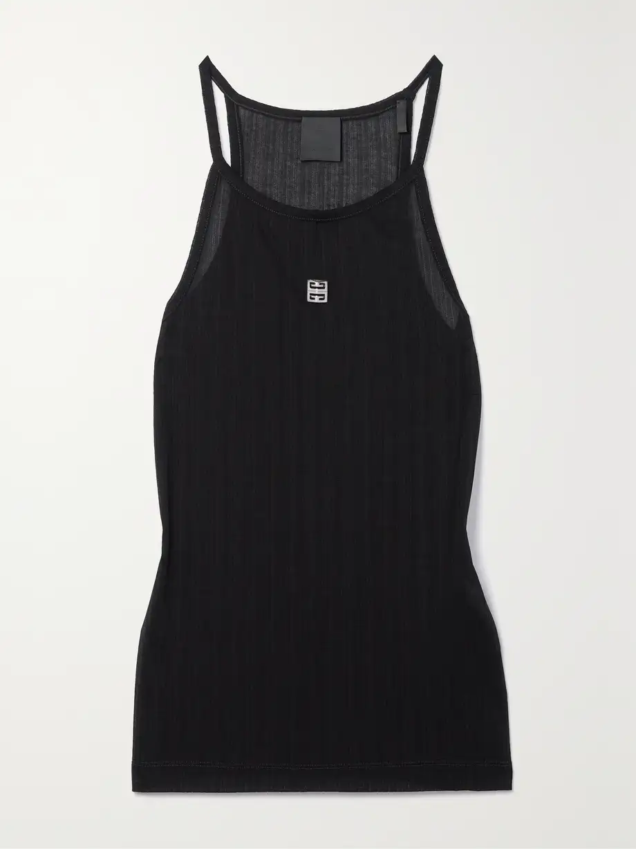 Givenchy - Embellished Ribbed Cotton Tank - Black Cover