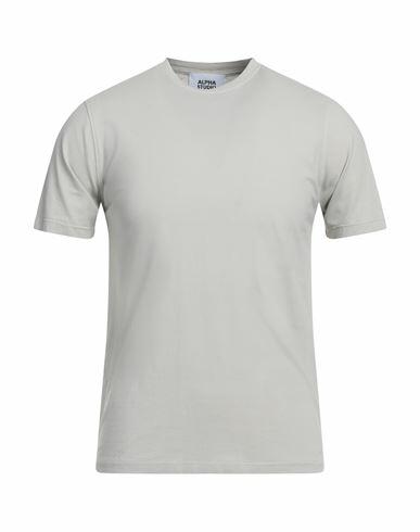 Alpha Studio Man T-shirt Light grey Cotton, Elastane Cover