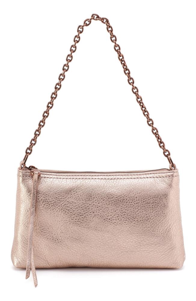 HOBO Darcy Convertible Metallic Leather Crossbody Bag in Pink Gold Metallic Cover