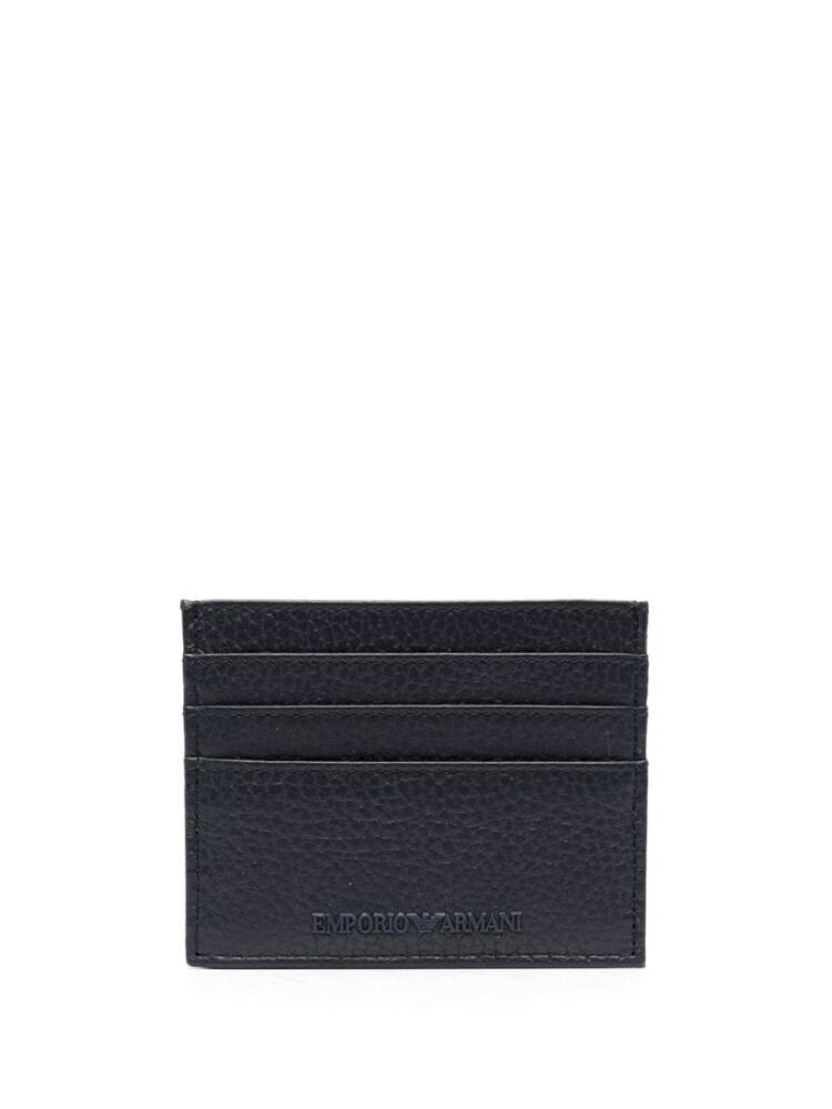 Emporio Armani logo-rubberised leather card holder - Blue Cover