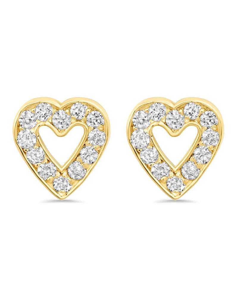 Jennifer Meyer Mini Diamond Open Heart Stud Earrings Cover