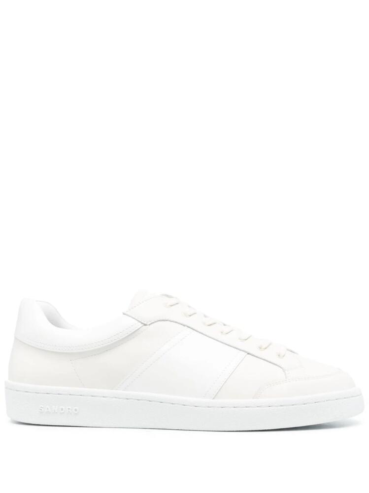 SANDRO H23 Retro leather low-top sneakers - White Cover