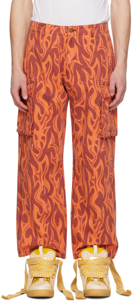 ERL Orange Graphic Cargo Pants Cover