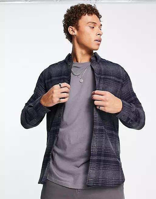 French Connection long sleeve check flannel shirt in blue Cover