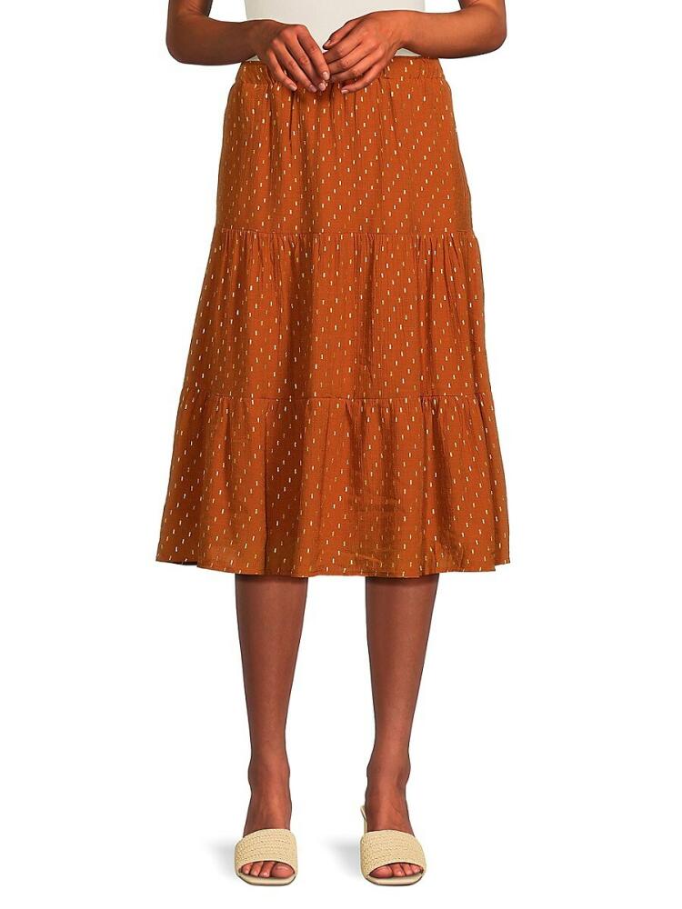 NANETTE nanette lepore Women's Print Midi Skirt - Gingerbread Cover