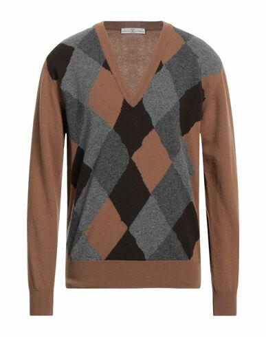 Grey Daniele Alessandrini Man Sweater Camel Wool Cover