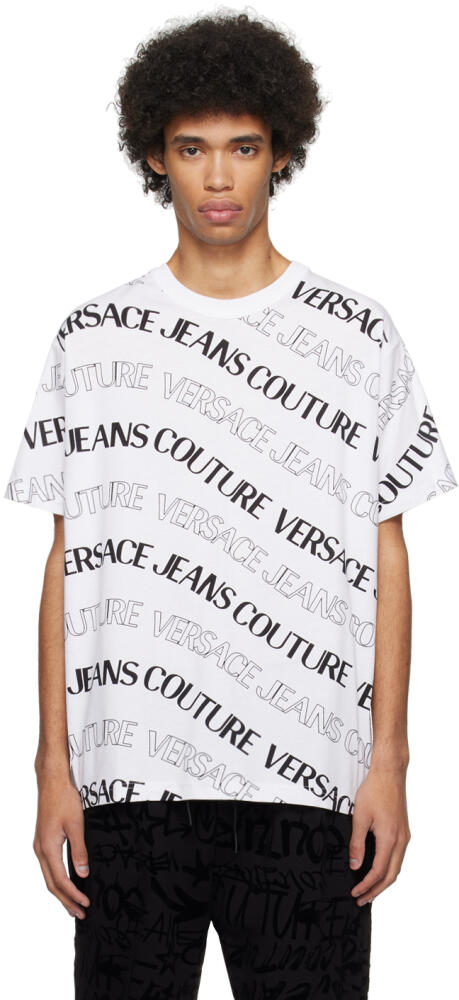 Versace Jeans Couture White Jacquard T-Shirt Cover