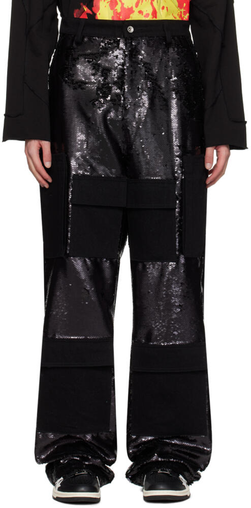 Who Decides War Black Sequin Pocket Cargo Pants Cover