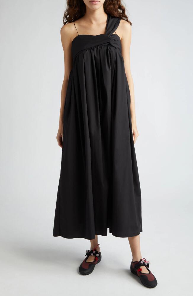 Cecilie Bahnsen Vera Cotton Midi Dress in Black Cover