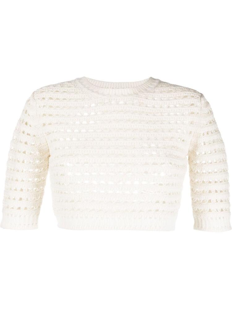 See by Chloé open-knit short-sleeve top - White Cover