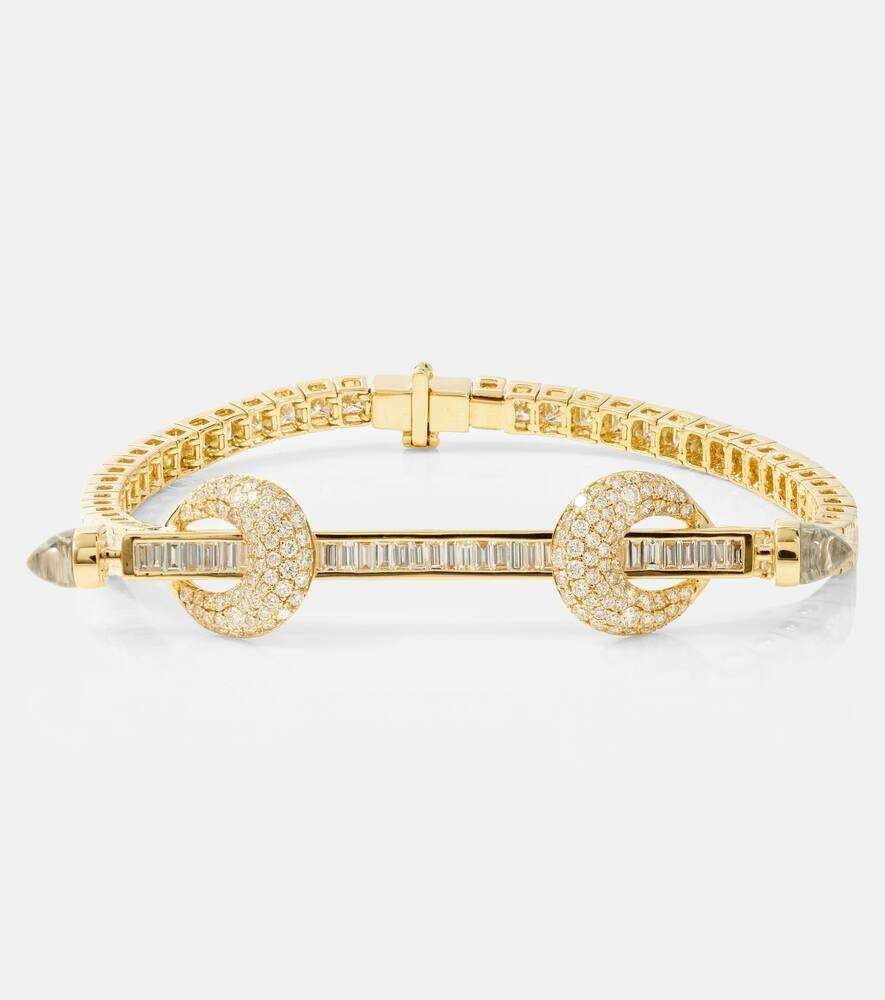 Ananya Chakra 18kt gold bracelet with diamonds and quartz Cover