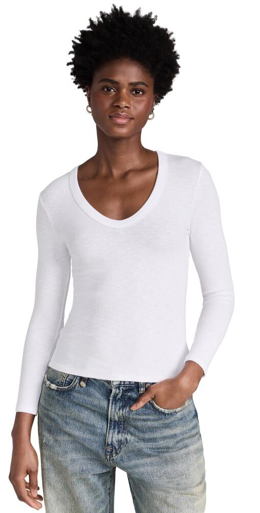 Enza Costa Textured Rib U Tee White Cover