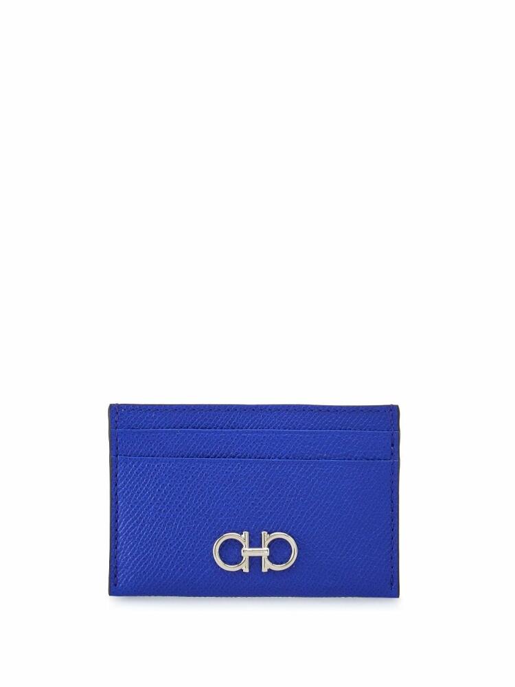 Ferragamo Gancini-plaque leather cardholder - Blue Cover