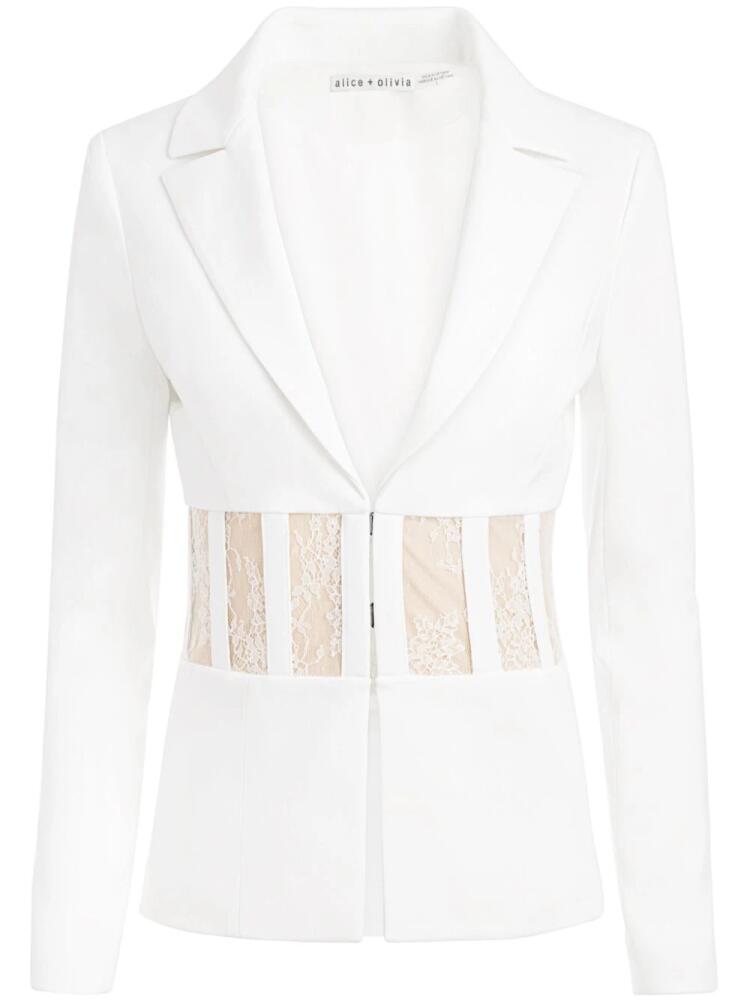 alice + olivia Alexia lace-embellished corset blazer - White Cover