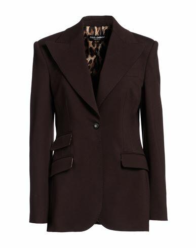 Dolce & gabbana Woman Blazer Dark brown Viscose, Polyamide, Elastane Cover