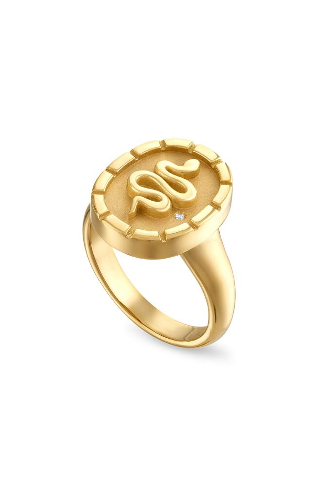 Pamela Zamore Wisdom Diamond Signet Ring in Gold Cover