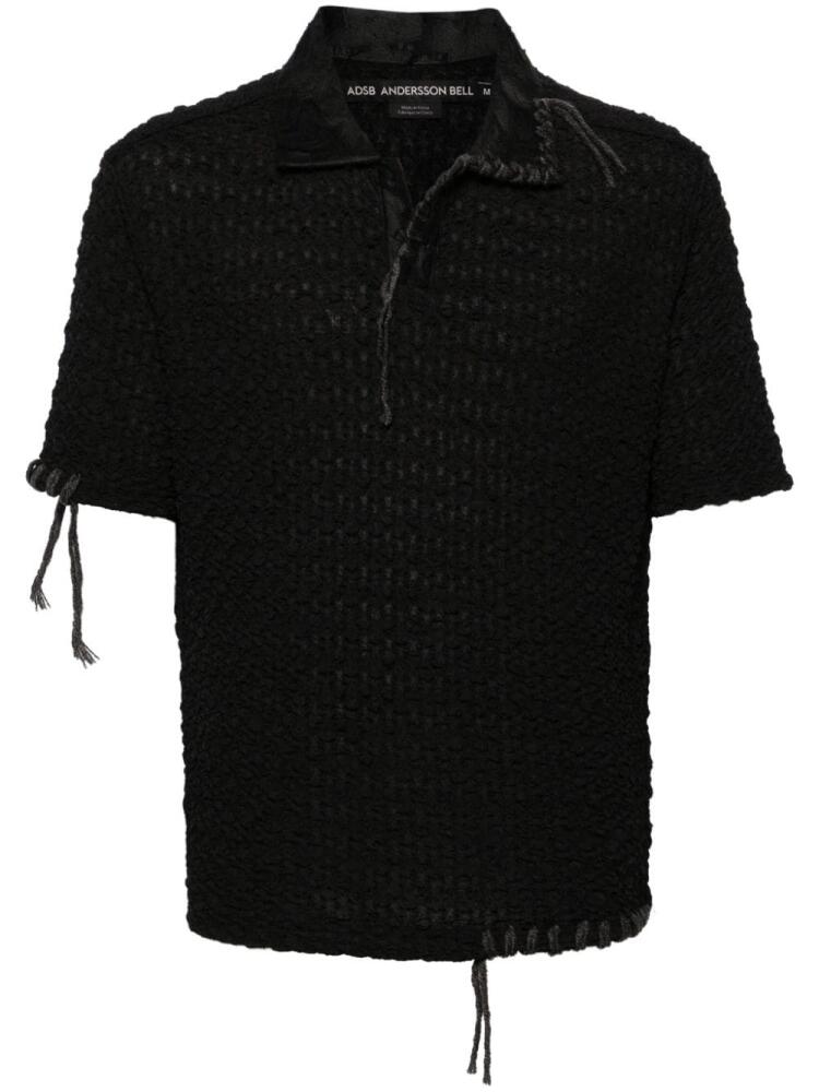 Andersson Bell bubble-knit polo shirt - Black Cover