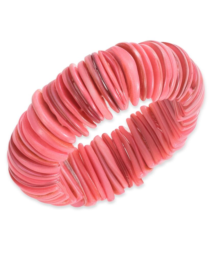 Style & Co Rivershell Statement Stretch Bracelet, Created for Macy's - Coral Cover