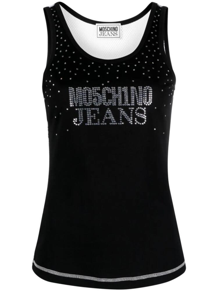 Moschino logo-embellished cotton tank top - Black Cover