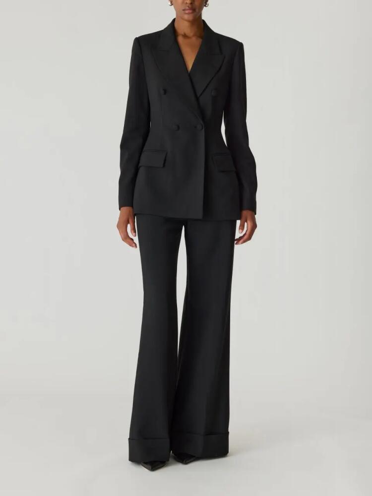 Rebecca Taylor Calvary Twill Double Breasted Blazer in Black Cover