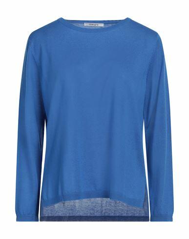 Kangra Woman Sweater Blue Silk, Cashmere Cover