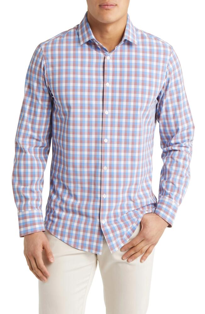 Mizzen+Main Leeward Check Stretch Performance Button-Up Shirt in Provence Multi Plaid Cover